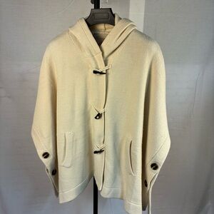 Ethereal Cream Poncho Cardigan Sweater XS